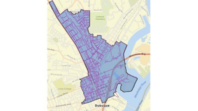 An aerial view of a map that indicates the proposed Fiber Expansion Plan.