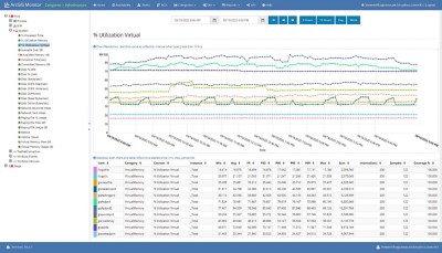 Chart of Forsyth County's production server utilization during normal business hours.