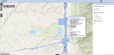 Alongside US Route 89 near Layton, Utah, several water rights are documented. The ROW GIS makes it easy to see where all water rights are.