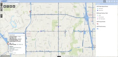 This map shows UDOT-owned parcels throughout the state of Utah.