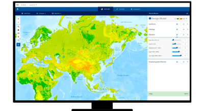 A graphic of a computer monitor displaying a map of Russia in green and yellow on a blue ocean