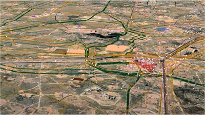 Map image of KOC assets across 3,800 miles in the Middle East.