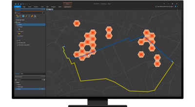 Dark map with bright orange and yellow dots