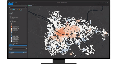 Dark map with bright orange and yellow dots