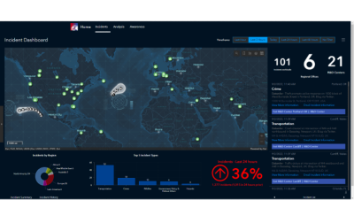 Incident dashboard with map and metrics
